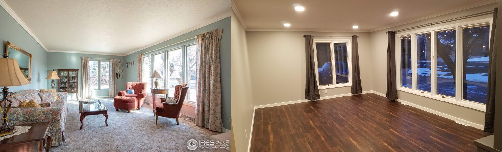 Gallery photo of the finished living room remodel